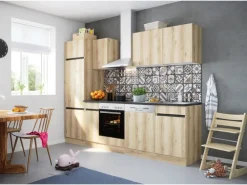 Optifit Küchenzeile OPTIkombi Kaya290 mit E-Geräten 270 cm Breite Wildeiche NB