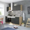 Optifit Küchenzeile OPTIkombi Noah420 ohne E-Geräte 210 cm Anthrazit/Wildeiche