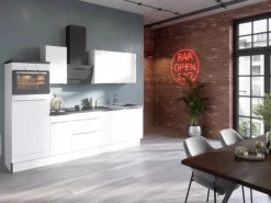 Optifit Küchenzeile Optikoncept Arvid ohne E-Geräte 270 cm Weiß