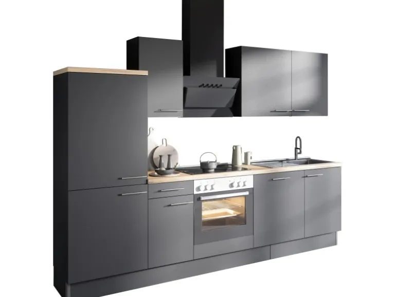 Optifit Küchenzeile Optikoncept Ingvar 270 cm Anthrazit