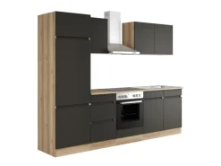 Optifit Küchenzeile OPTIkombi Noah420 ohne E-Geräte 270 cm Anthrazit/Wildeiche