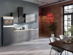 Optifit Küchenzeile Optikoncept Ingvar ohne E-Geräte 270 cm Anthrazit