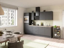 Optifit Küchenzeile Optikoncept Ingvar 270 cm Anthrazit