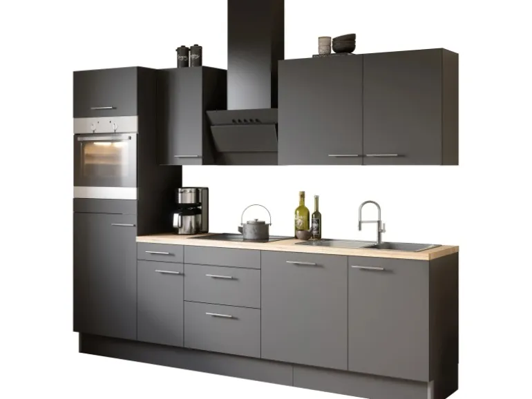 Optifit Küchenzeile Optikoncept Ingvar 270 cm Anthrazit