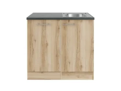 OPTIFIT Livorno290 Küchen-Spülenschrank-Set Wildeiche Nachbildung