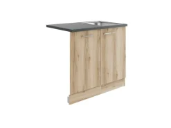 OPTIFIT Livorno290 Küchen-Spülenschrank-Set Wildeiche Nachbildung