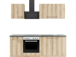 OPTIFIT Livorno290 Küchenzeile 210 cm ohne E-Geräte Wildeiche Nachbildung