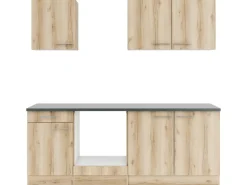 OPTIFIT Livorno290 Küchenzeile 210 cm ohne E-Geräte Wildeiche Nachbildung