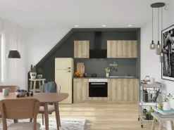 OPTIFIT Livorno290 Küchenzeile 210 cm ohne E-Geräte Wildeiche Nachbildung