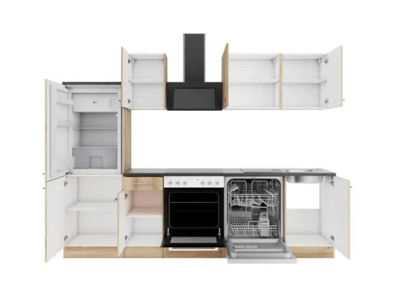 OPTIFIT Livorno290 Küchenzeile 270 cm Wildeiche Nachbildung
