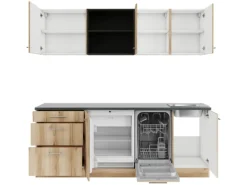 OPTIFIT Livorno290 Küchenzeile 210 cm ohne E-Geräte Wildeiche Nachbildung