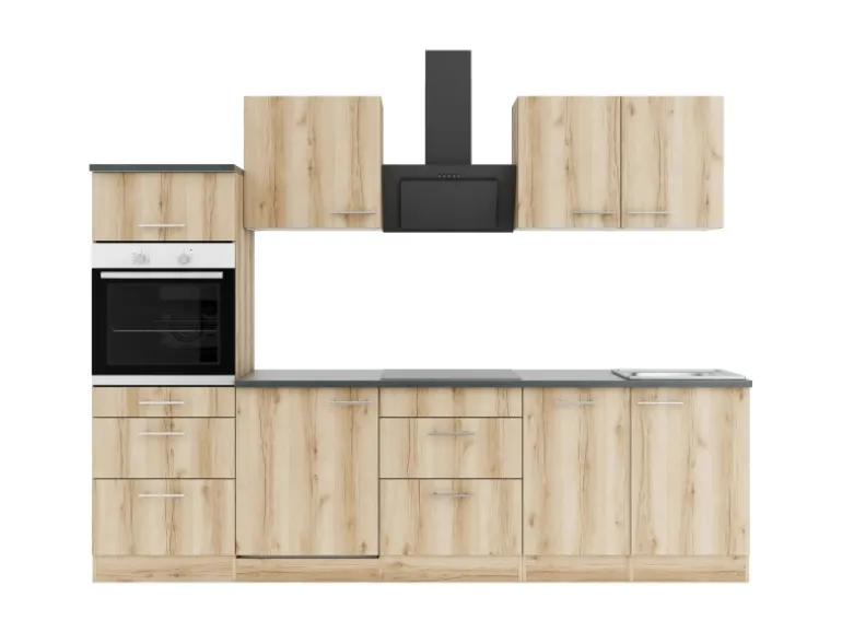 OPTIFIT Livorno290 Küchenzeile 270 cm Wildeiche Nachbildung