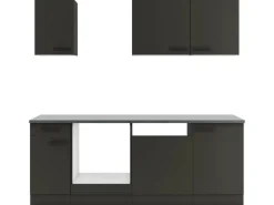 OPTIFIT Madrid420 Küchenzeile 210 cm ohne E-Geräte Anthrazit