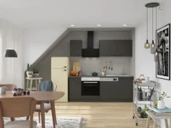 OPTIFIT Madrid420 Küchenzeile 210 cm ohne E-Geräte Anthrazit