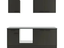 OPTIFIT Madrid420 Küchenzeile 210 cm ohne E-Geräte Anthrazit