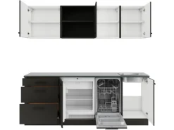 OPTIFIT Madrid420 Küchenzeile 210 cm ohne E-Geräte Anthrazit