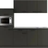 OPTIFIT Madrid420 Küchenzeile 210 cm Anthrazit