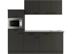 OPTIFIT Madrid420 Küchenzeile 210 cm Anthrazit