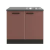 OPTIFIT Nizza407 Küchen-Spülenschrank-Set Rostrot