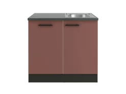 OPTIFIT Nizza407 Küchen-Spülenschrank-Set Rostrot