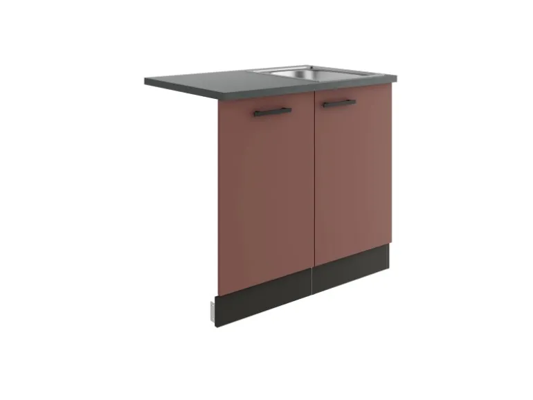 OPTIFIT Nizza407 Küchen-Spülenschrank-Set Rostrot