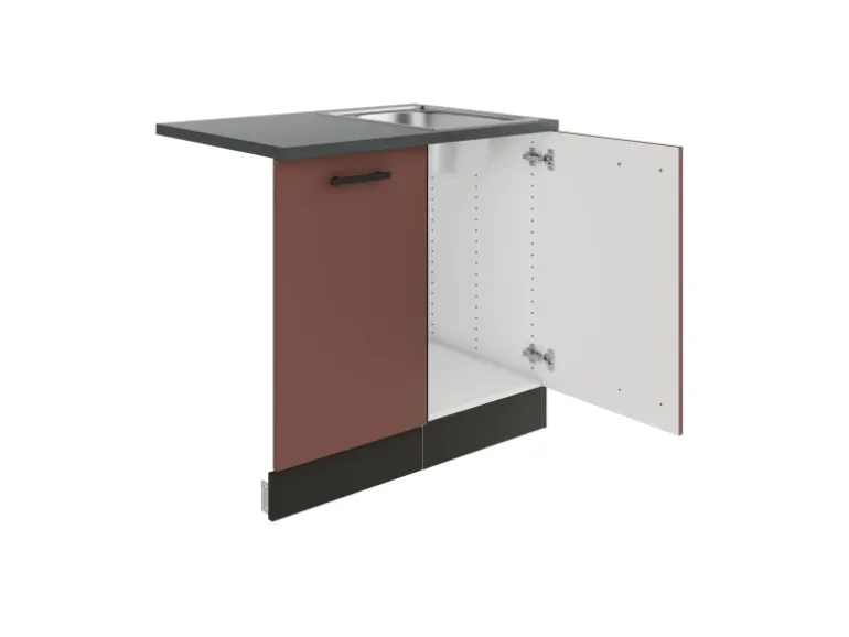 OPTIFIT Nizza407 Küchen-Spülenschrank-Set Rostrot