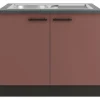 OPTIFIT Nizza407 Küchen-Spülenunterschrank 100 cm Rostrot