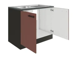 OPTIFIT Nizza407 Küchen-Spülenunterschrank 100 cm Rostrot