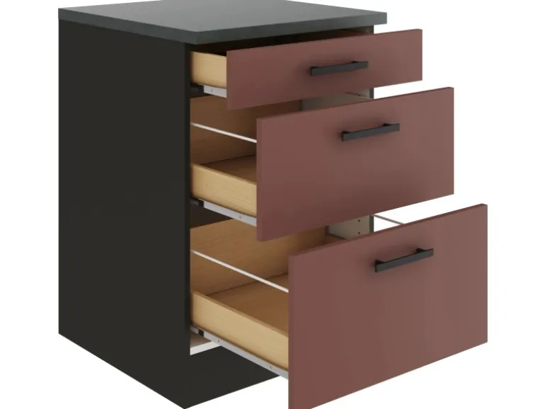 OPTIFIT Nizza407 Küchen-Unterschrank 60 cm Rostrot