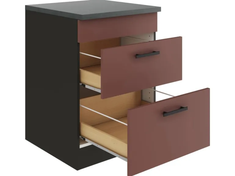 OPTIFIT Nizza407 Küchen-Unterschrank 60 cm Rostrot
