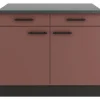 OPTIFIT Nizza407 Küchen-Unterschrank 100 cm Rostrot