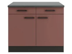 OPTIFIT Nizza407 Küchen-Unterschrank 100 cm Rostrot