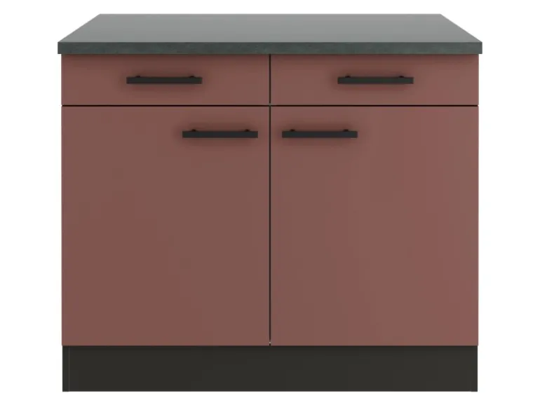 OPTIFIT Nizza407 Küchen-Unterschrank 100 cm Rostrot