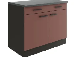 OPTIFIT Nizza407 Küchen-Unterschrank 100 cm Rostrot