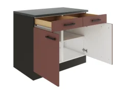 OPTIFIT Nizza407 Küchen-Unterschrank 100 cm Rostrot