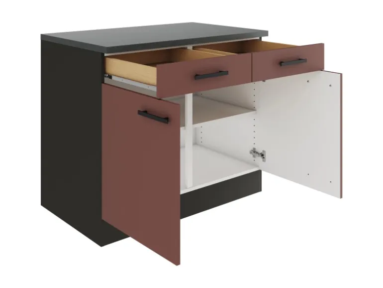 OPTIFIT Nizza407 Küchen-Unterschrank 100 cm Rostrot