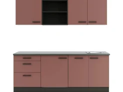 OPTIFIT Nizza407 Küchenzeile 210 cm Rostrot