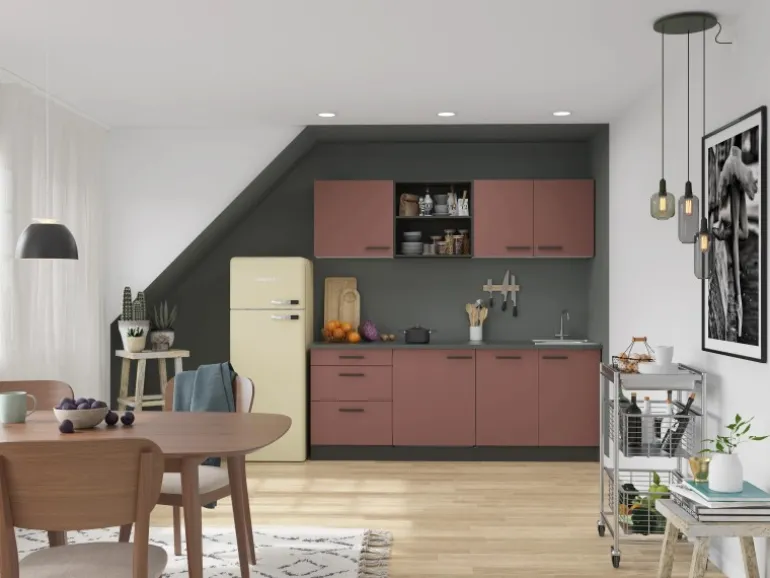 OPTIFIT Nizza407 Küchenzeile 210 cm Rostrot
