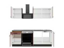 OPTIFIT Nizza407 Küchenzeile 210 cm Rostrot
