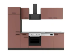 OPTIFIT Nizza407 Küchenzeile 270 cm ohne E-Geräte Rostrot