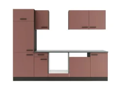 OPTIFIT Nizza407 Küchenzeile 270 cm ohne E-Geräte Rostrot