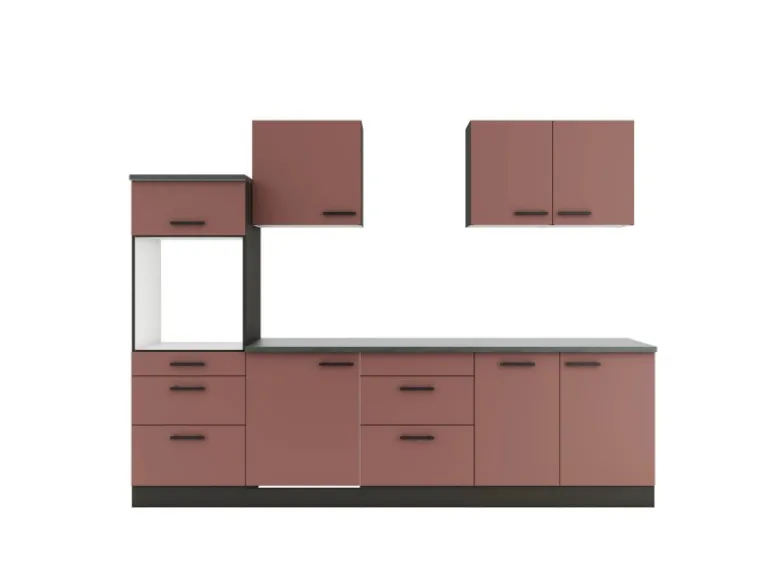OPTIFIT Nizza407 Küchenzeile 270 cm ohne E-Geräte Rostrot
