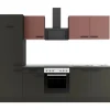 OPTIFIT Nizza407/Madrid420 Küchenzeile 270 cm ohne E-Geräte Rostrot / Anthrazit