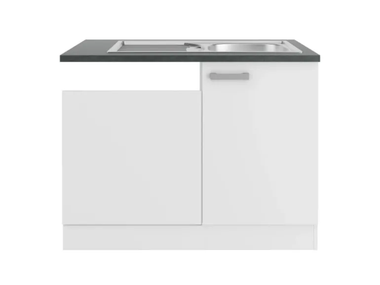 OPTIFIT Oslo214 Küchen-Spülenschrank-Set Feinstruktur Weiß