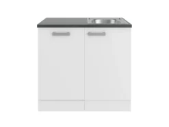 OPTIFIT Oslo214 Küchen-Spülenschrank-Set Feinstruktur Weiß