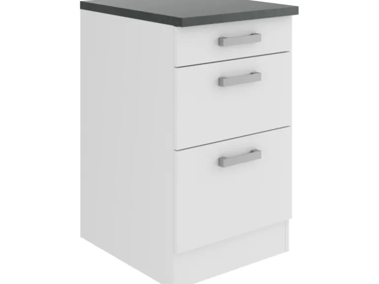 OPTIFIT Oslo214 Küchen-Unterschrank 50 cm Feinstruktur Weiß