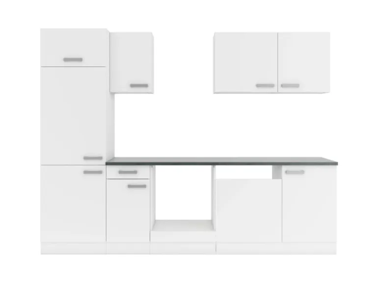 OPTIFIT Oslo214 Küchenzeile 270 cm ohne E-Geräte Weiß