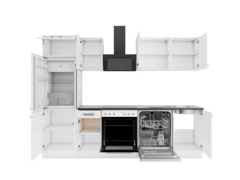 OPTIFIT Oslo214 Küchenzeile 270 cm ohne E-Geräte Weiß
