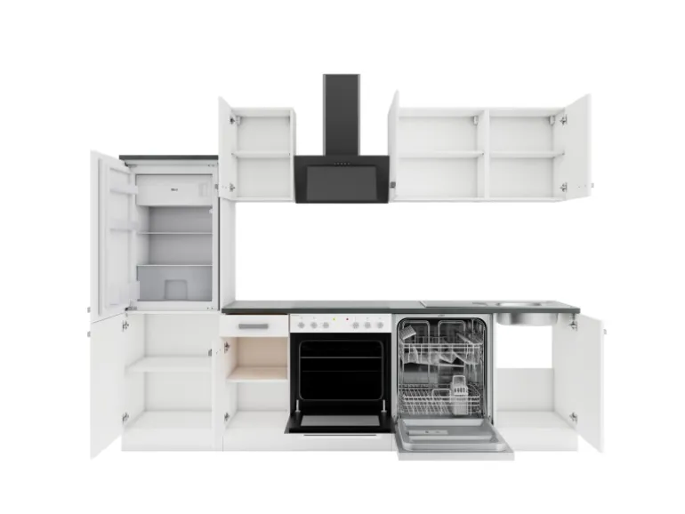 OPTIFIT Oslo214 Küchenzeile 270 cm ohne E-Geräte Weiß