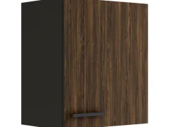 OPTIFIT Rimini409 Küchen-Oberschrank 50 cm Rillendekor Nussbaum